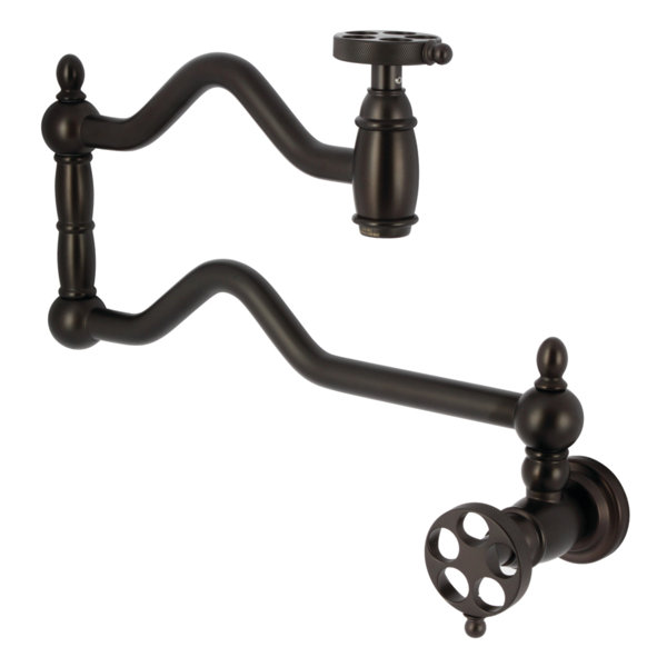 Kingston Brass Wendell Two-Handle 1-Hole Wall Mount Pot Filler Faucet ...